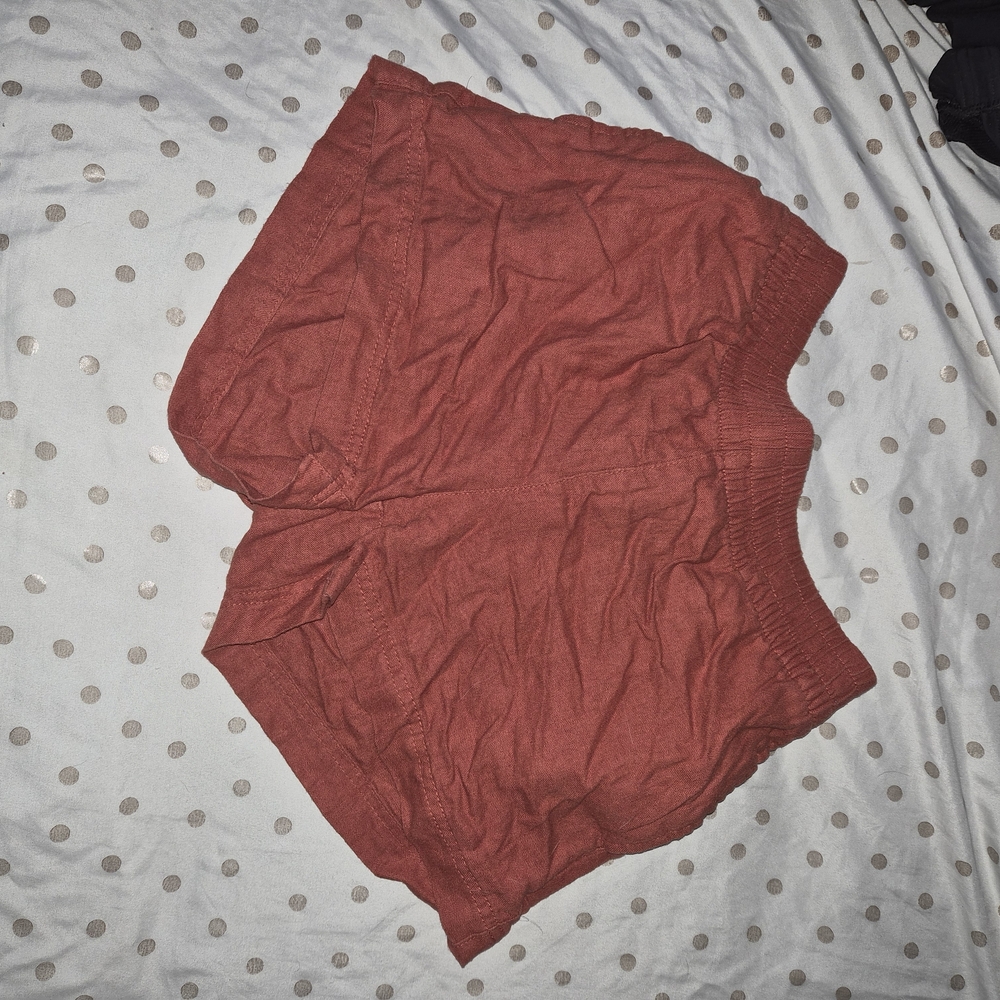 Rust Red Casual Shorts